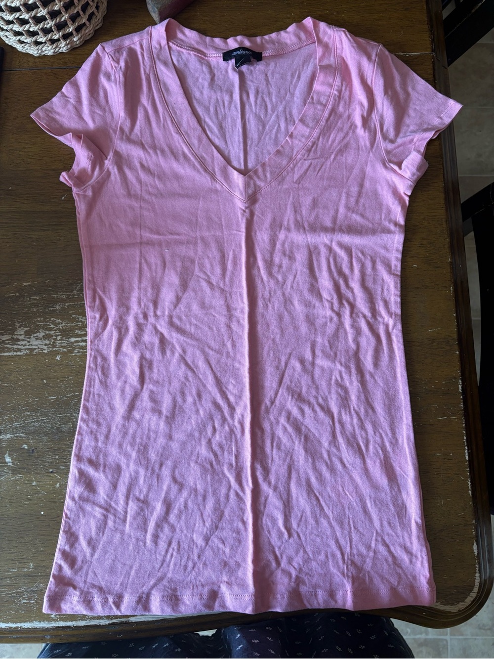 Ambiance Light Pink Short Sleeve V-Neck Tee